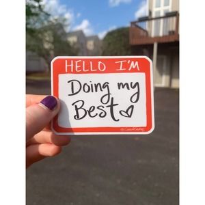 Motivational Sticker Pack for Hydro Flasks, Laptops, Cars| Doing My Best Sticker
